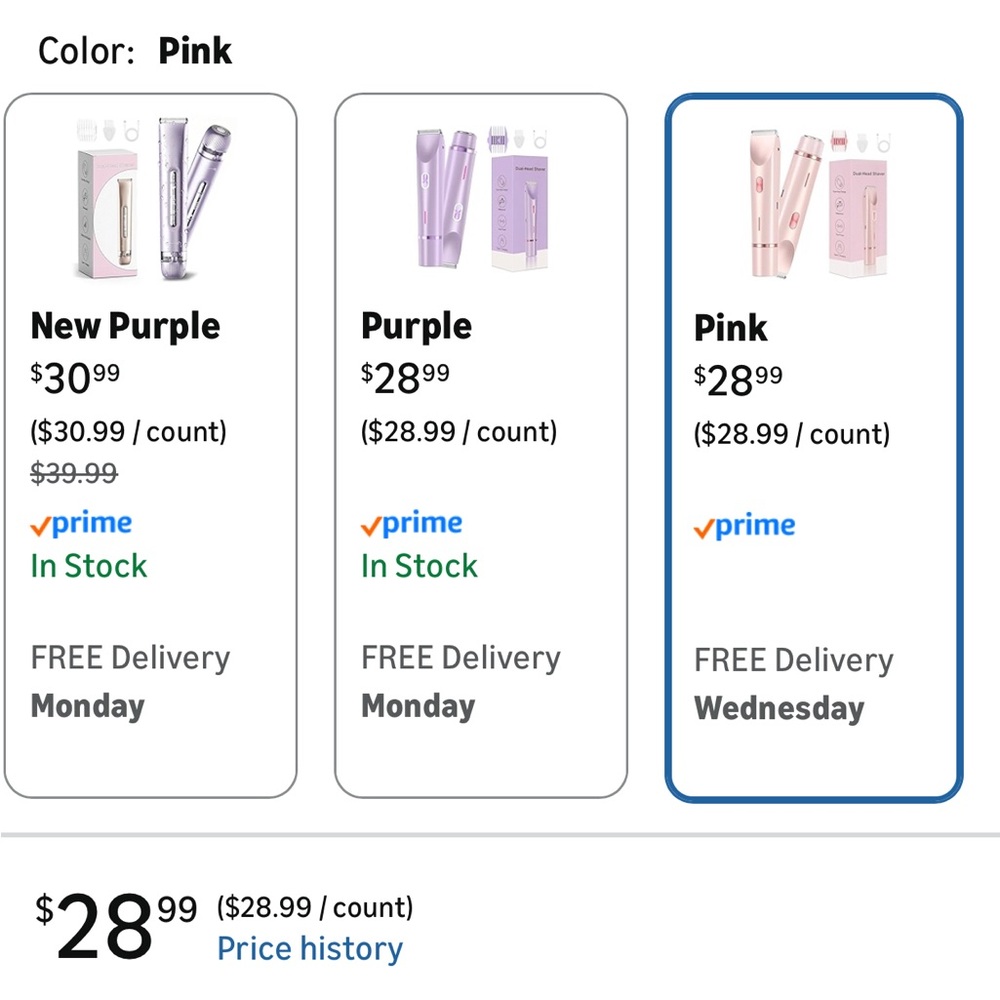 Pink dual head shaver ( new in box)